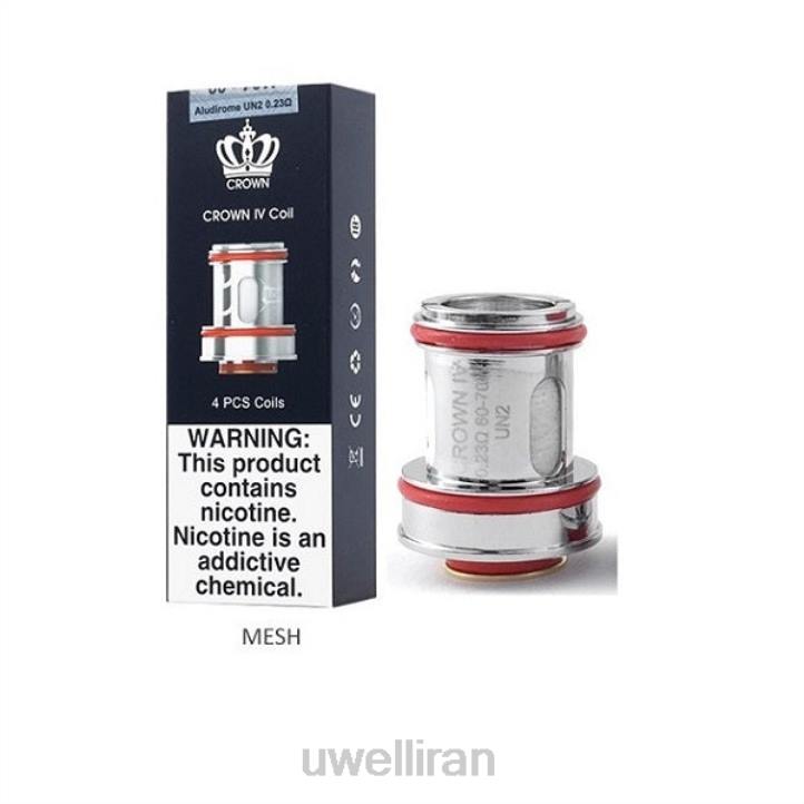 UWELL CROWN 4 کویل های جایگزین (بسته 4 عددی) un2 مش دوگانه 0.23 اهم 6DRV184 | UWELL VAPE FLAVOURS