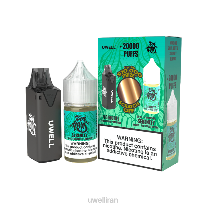 UWELL V6 دستگاه یکبار مصرف + آبمیوه بابا 30 میلی لیتر - بسته collab clr: black/flv: سرنیتی 50 میلی گرم 6DRV222 | UWELL TEHRAN